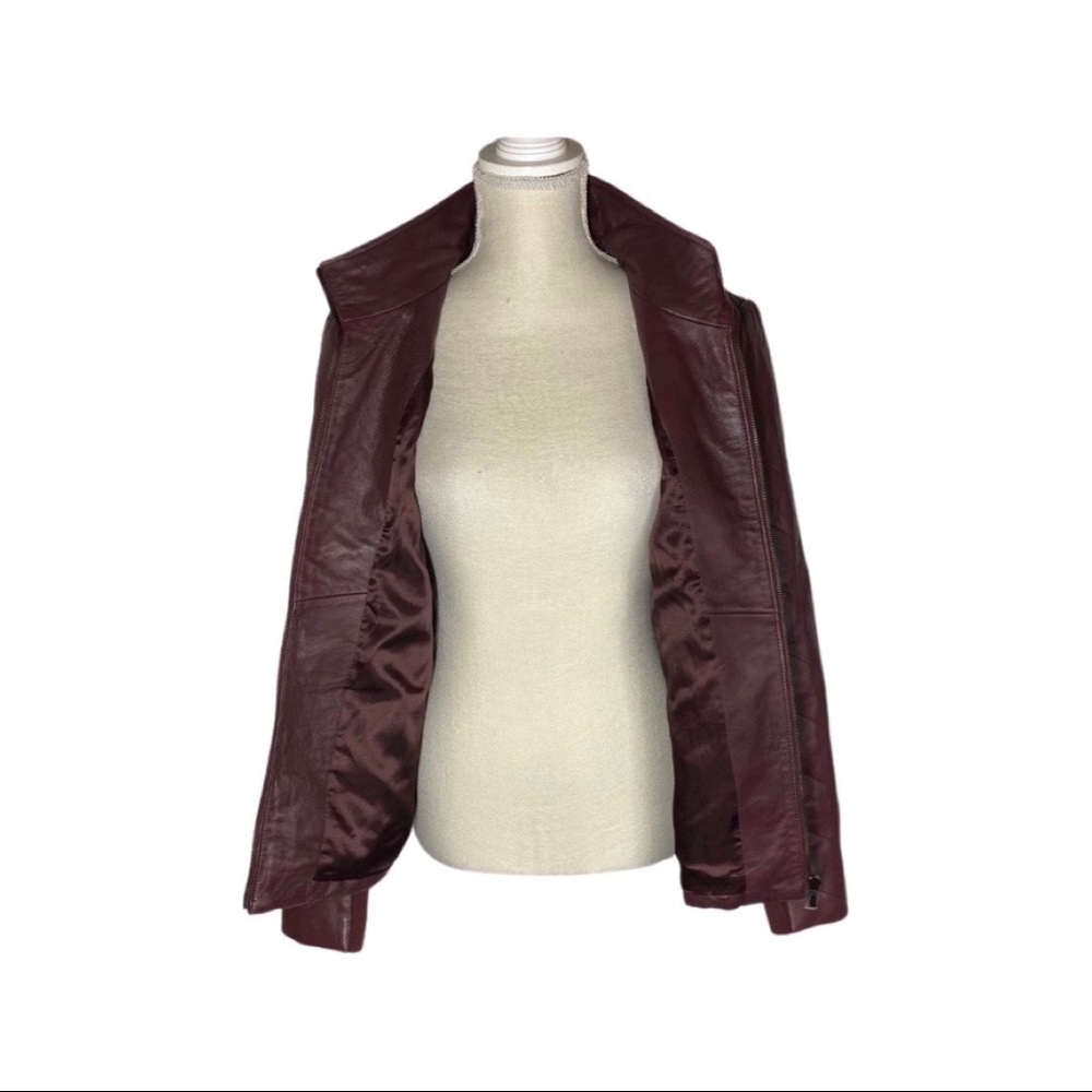 🎉HP🎉Badgley Mischka Oxblood Eloise Quilted Leather Jacket - Picture 6 of 10